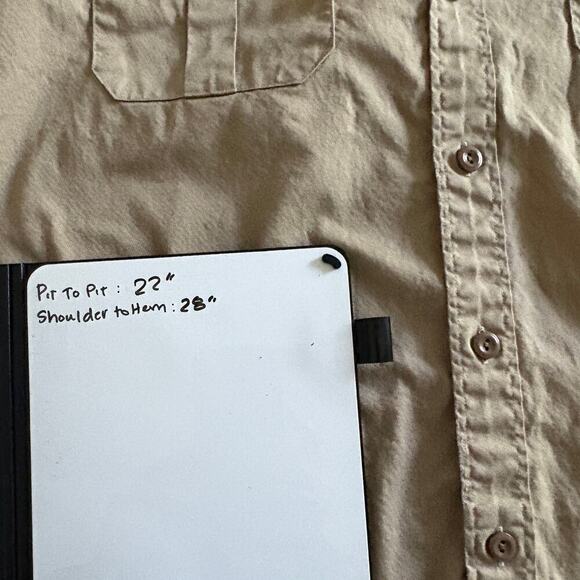 J Crew Broken in Chino Mens L shirt Khaki 100% Cotton VINTAGE GORPCORE preppy - Picture 10 of 10